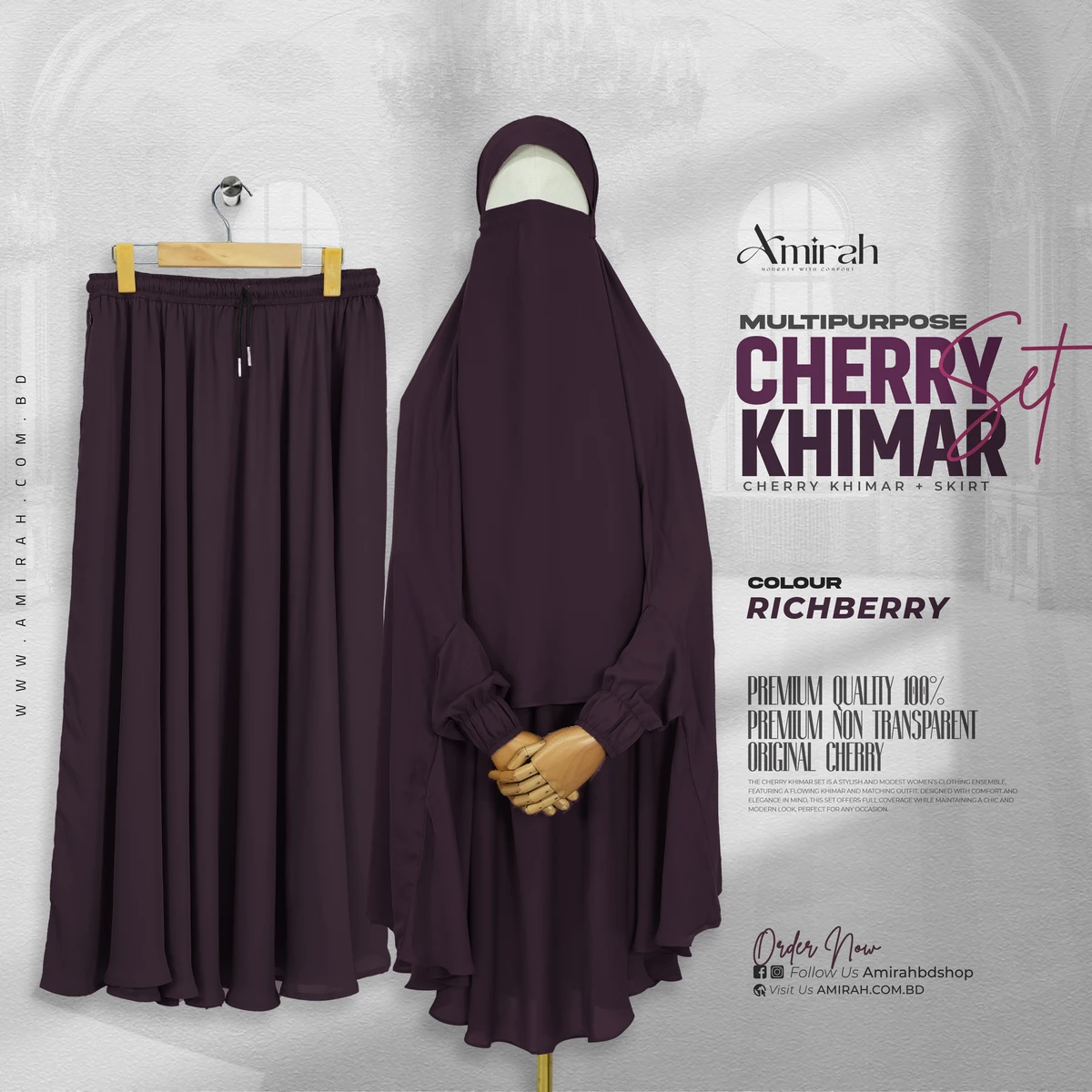 Cherry Khimar Set - Richberry