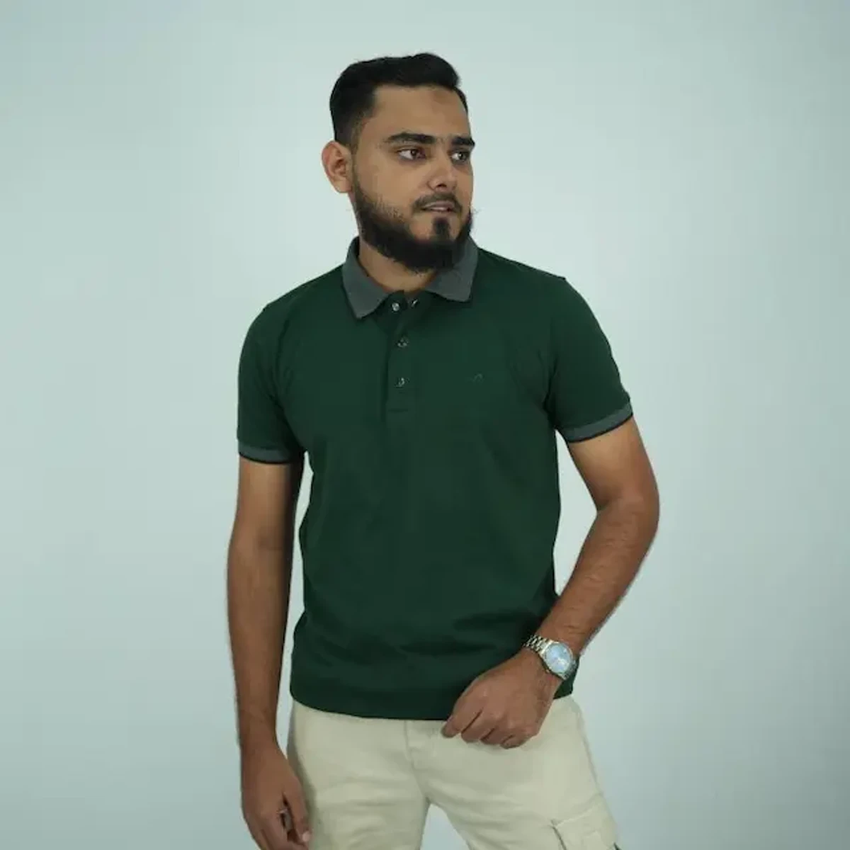 Soft Viscose Polo Shirt - Deep Green (Sabr)