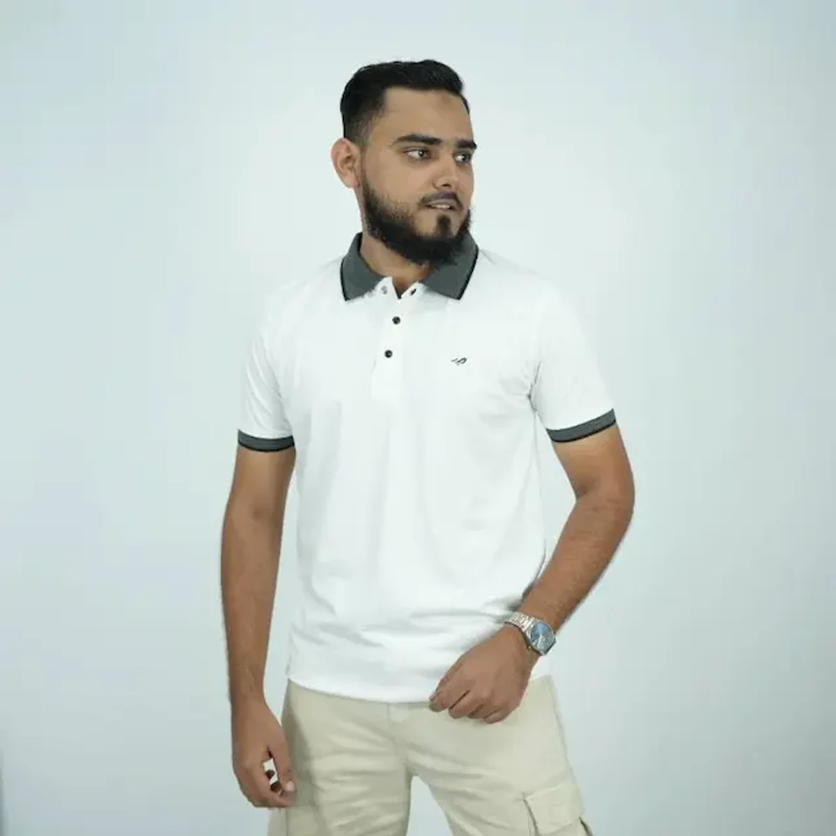 Soft Cotton Polo Shirt - White (Sabr)