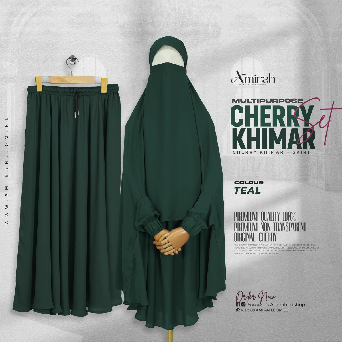 Cherry Khimar Set - Teel