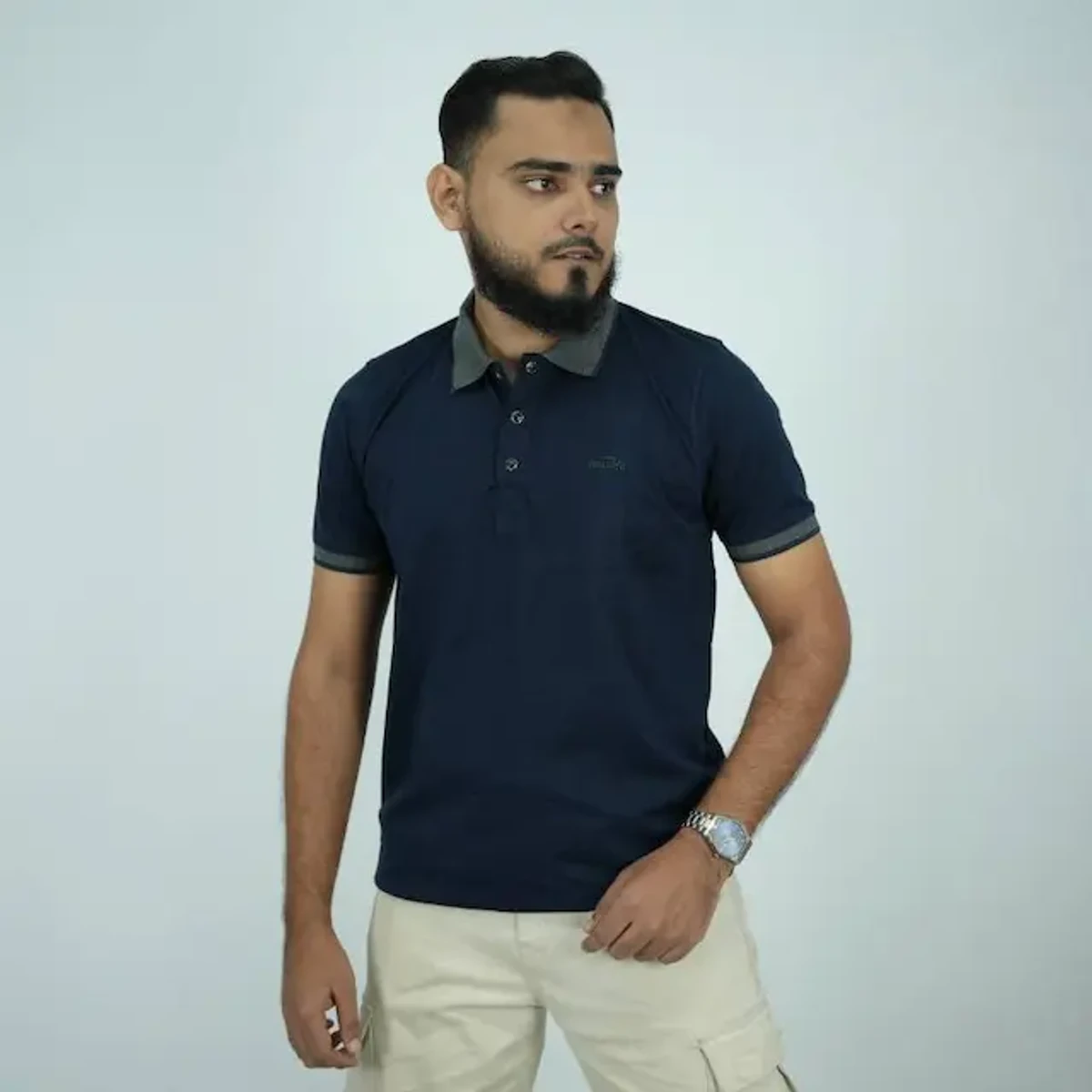 Soft Cotton Polo Shirt - Navy (Musafir)